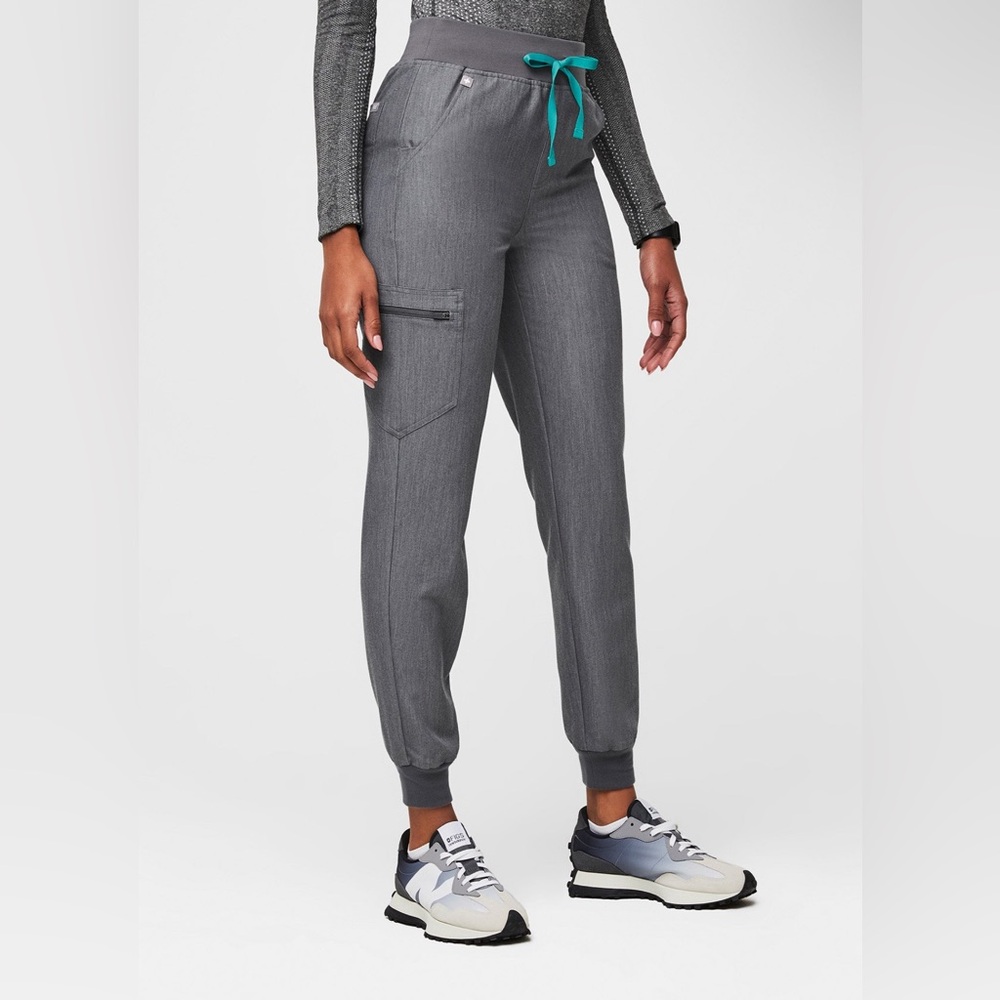 EUC High Waisted Zamora Jogger Scrub Pants Graphite Gray Sz XS - Picture 2 of 8